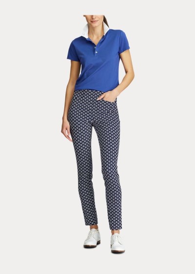 Pantalones Ralph Lauren Mujer Azul Marino / Rosas - Print Stretch Golf - VIFDM0456